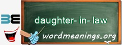 WordMeaning blackboard for daughter-in-law